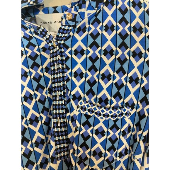 Donna Morgan Tribal Print 60's Housewife Fit and  Wrap Flare Dress - Picture 4 of 6